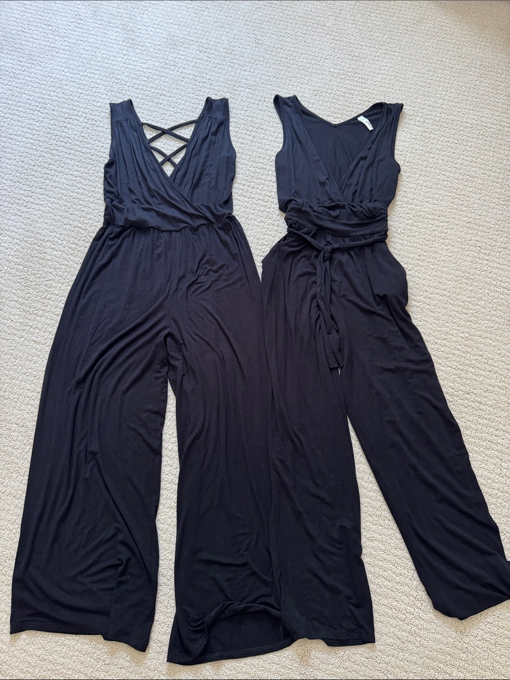 Loveappella Black Sleeveless Wide-Leg Jumpsuit Duo